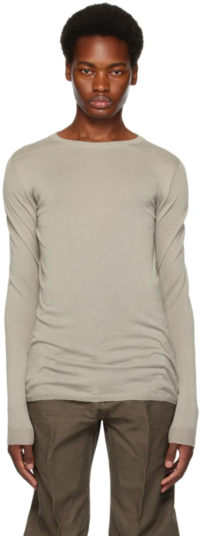 Rick Owens Gray Biker Level Sweater In 08 Pearl