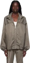 Rick Owens Gray Champion Edition Mountain Bomber Jacket In 34 Dust