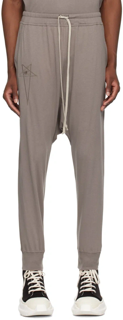 Rick Owens Gray Champion Edition Sweatpants In 34 Dust