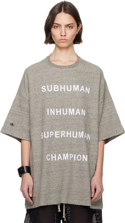 Rick Owens Gray Champion Edition Tommy T-shirt