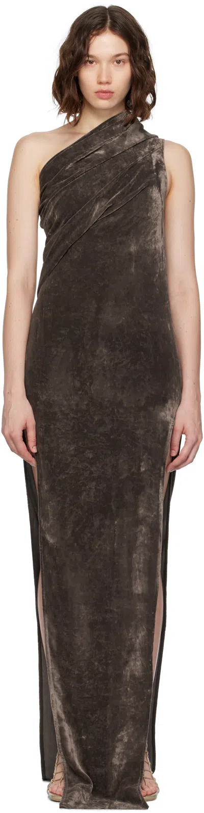 Rick Owens Gray Concordians Athena Arrowhead Maxi Dress