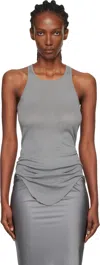 Rick Owens Gray Concordians Basic Rib Tank Top In Gray