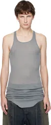 Rick Owens Gray Concordians Basic Rib Tank Top In Gray