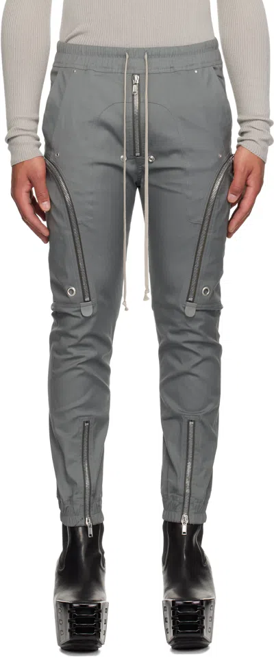 Rick Owens Gray Concordians Bauhaus Cargo Pants In Blue