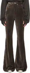 Rick Owens Flared Trousers With Pockets And Loops In Brown