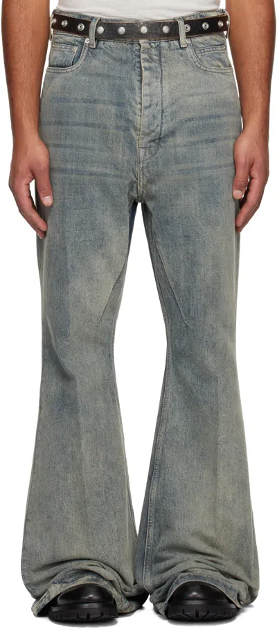Rick Owens Gray Concordians Bolan Jeans In Blue