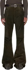 Rick Owens Gray Concordians Bolans Leather Pants In Brown