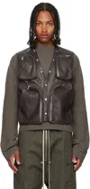 Rick Owens Gray Concordians Cargo Vest In Brown