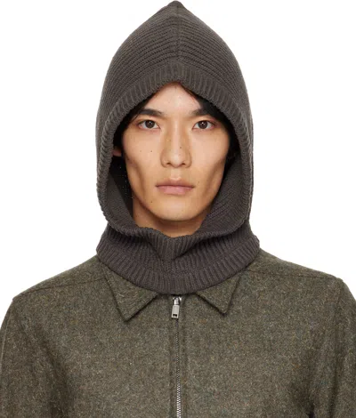 Rick Owens Gray Concordians Cashmere Hood In Brown