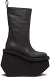Rick Owens Gray Concordians Factory Boots In Black