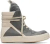 Rick Owens Gray Concordians Geobasket Sneakers In Animal Print