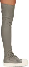 Rick Owens Gray Concordians High Stocking Sneakers In Gray