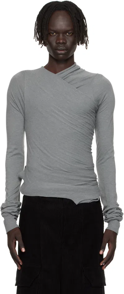 Rick Owens Gray Concordians Hollywood Banana Ls T-shirt
