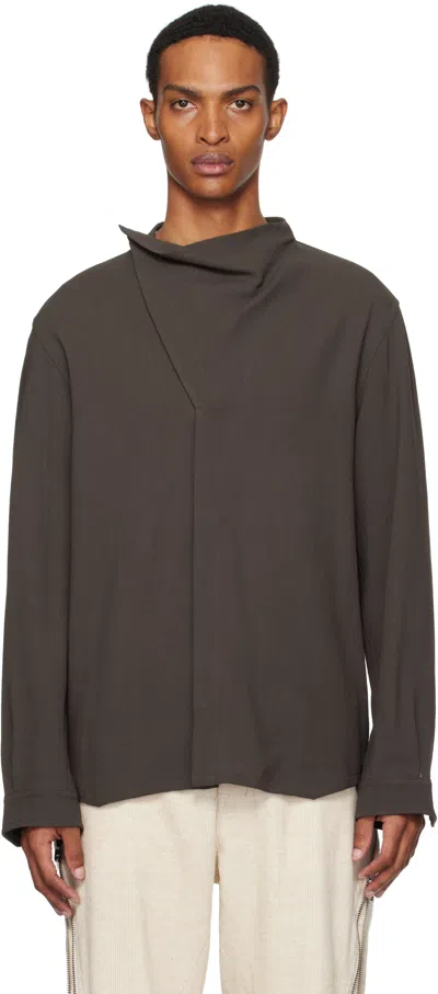 RICK OWENS GRAY CONCORDIANS ISLAND SHIRT