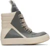 Rick Owens Gray Concordians Jumbolace Geobasket Sneakers In Neutral