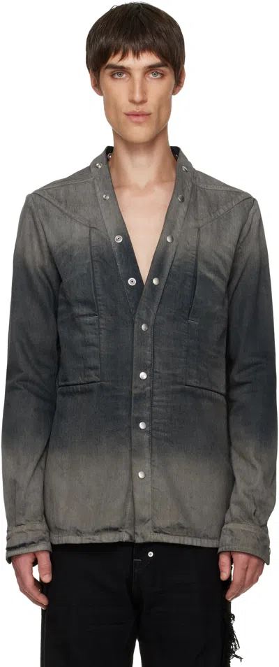 Rick Owens Concordians Larry Fogpocke Denim Shirt In Multi