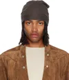 Rick Owens Gray Concordians Medium Beanie In Brown