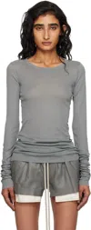 Rick Owens Gray Concordians Mini Rib Ls T-shirt