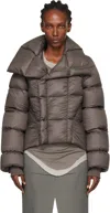 Rick Owens Gray Concordians Naska Duvet Down Jacket In Brown