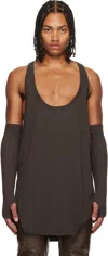 Rick Owens Gray Concordians Pony Tank Top In Brown