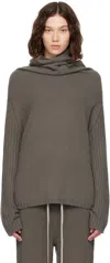 Rick Owens Gray Concordians Rasato Cashmere Knit Turtleneck