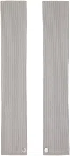 Rick Owens Gray Concordians Rasato Knit Arm Warmers In Metallic