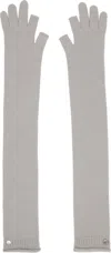 Rick Owens Gray Concordians Rasato Knit Opera Gloves In White
