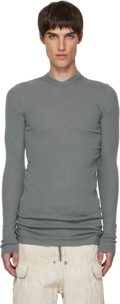 Rick Owens Gray Concordians Rib Ls Hoodie