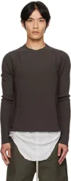 Rick Owens Gray Concordians Ribbed Geo Sweater In Brown