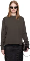 Rick Owens Gray Concordians Round Neck Sweater In Brown