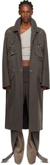 Rick Owens Gray Concordians Runway Blixa Jumbo Mac Coat In Multi