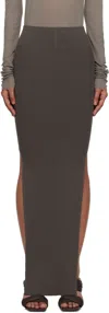 Rick Owens Gray Concordians Sacriskirt Midi Skirt In Gray