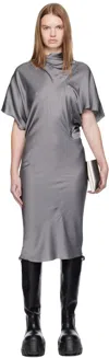 Rick Owens Gray Concordians Seb Midi Dress In Gray