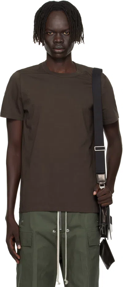 Rick Owens Gray Concordians Short Level T-shirt In Brown