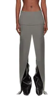 Rick Owens Gray Concordians Sliced Maxi Skirt In Gray