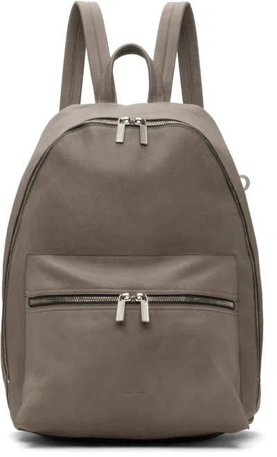 Rick Owens Gray Concordians Soft Buffalo Backpack In Sand
