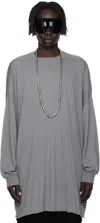 Rick Owens Gray Concordians Tommy Ls T-shirt In Gray