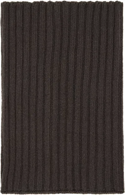 Rick Owens Gray Concordians Tube Scarf In Brown