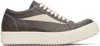 Rick Owens Women Black Low Top Sneakers With Contrasting Stitching In Leather Woman In Green