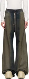 Rick Owens Khaki Concordians Wide Bela Trousers In Green