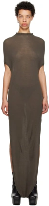Rick Owens Gray Crater Maxi Dress In 34 Dust