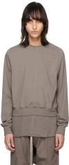 Rick Owens Gray Cropped Sweatshirt In 34 Dust