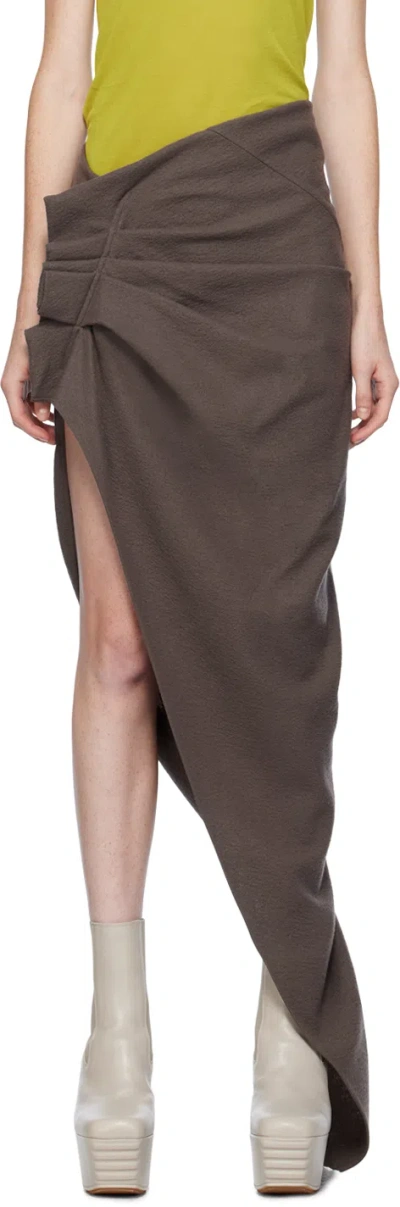 Rick Owens Gray Edfu Maxi Skirt In 34 Dust