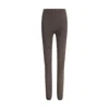 Rick Owens Gray Fleece Wool Leggings In Brown