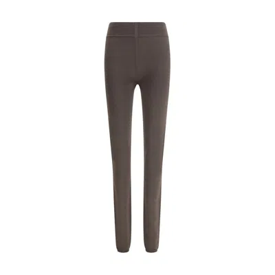 RICK OWENS GRAY FLEECE WOOL LEGGINGS