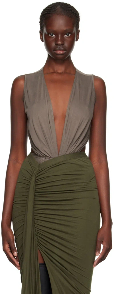 Rick Owens Gray Gia Bodysuit In 34 Dust