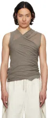 Rick Owens Gray Hollywood Banana Tank Top In 34 Dust