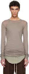 Rick Owens Gray Hollywood Basic Ls T-shirt In 34 Dust