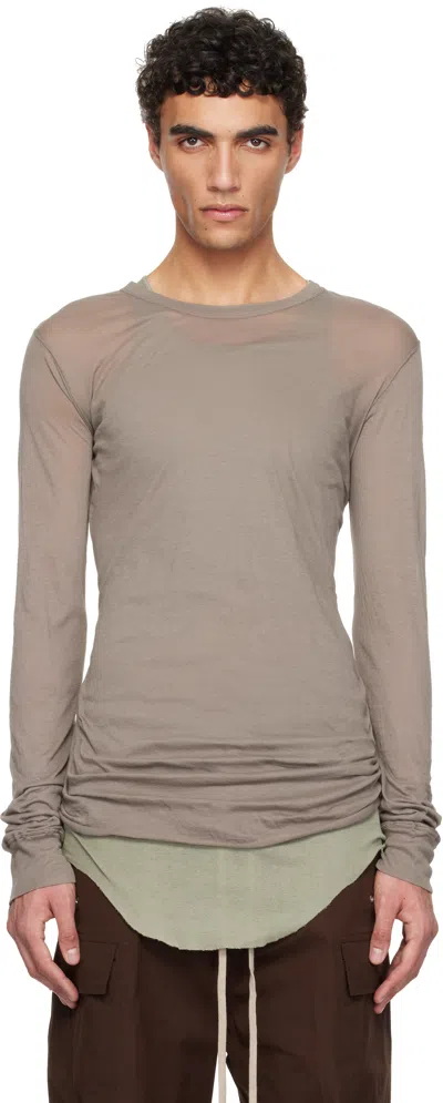 Rick Owens Gray Hollywood Basic Ls T-shirt In 34 Dust