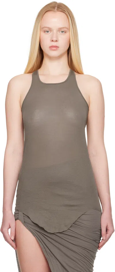 Rick Owens Gray Hollywood Basic Rib Tank Top